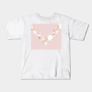 Queen pink - rose gold chevron Kids T-Shirt